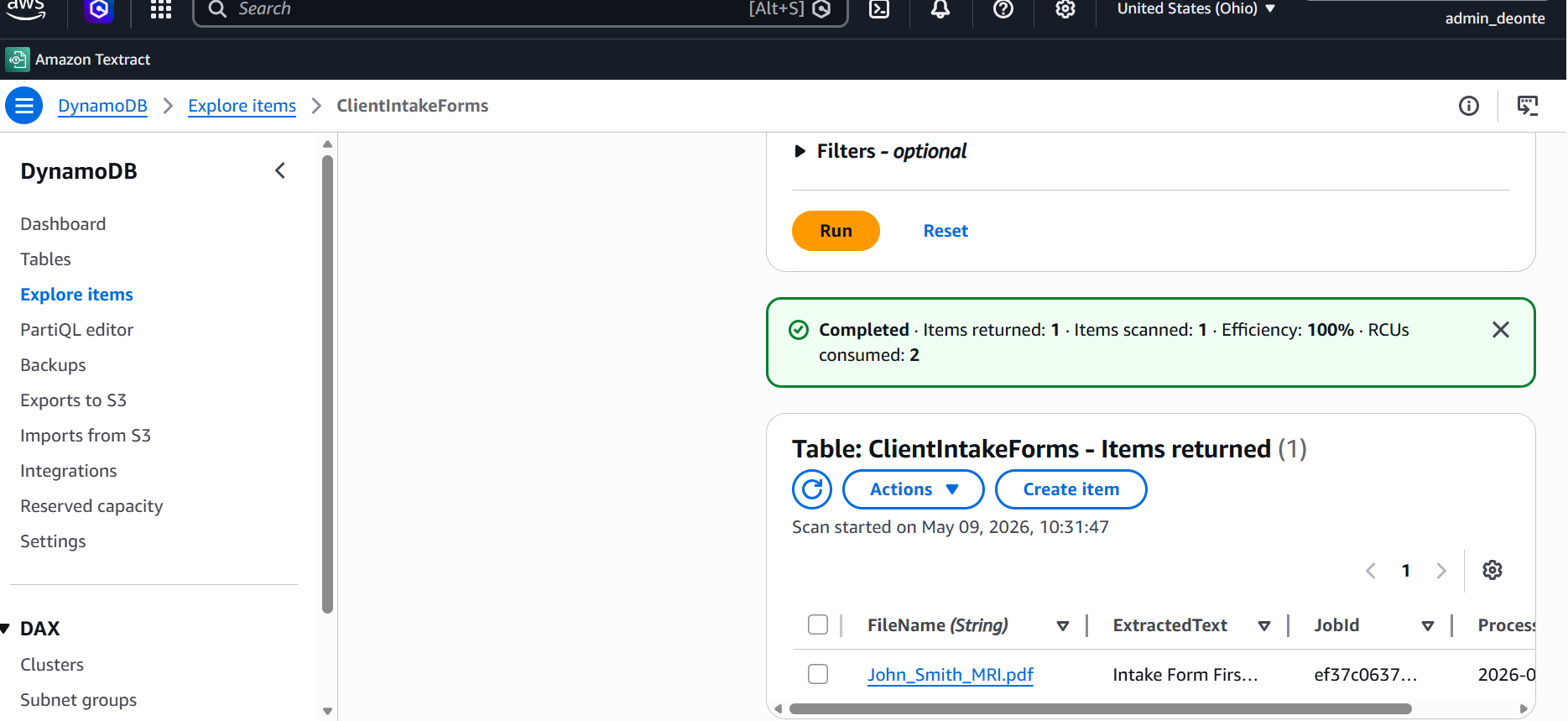 DynamoDB Processed Records